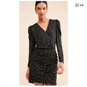 Elegant Black Star-Patterned Dress